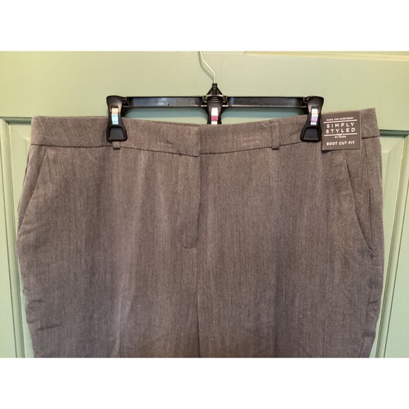 Simply Styled by Sears Women's Size 16 Short Gray Hi-Rise Boot Cut Trouser Pants - Picture 2 of 8